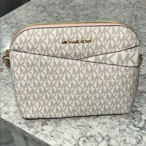 Michael Kors Beige Monogram Crossbody Bag